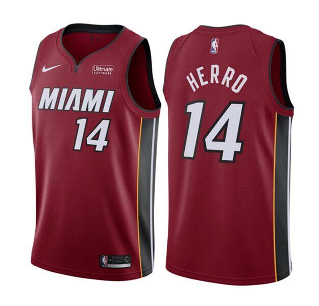 Men's Miami Heat #14 Tyler Herro Red NBA Statement Edition Swingman Stitched Jersey